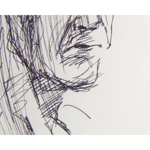 1960s Abstract Ink Portrait Drawing by James L. Bruch For Sale In Indianapolis - Image 6 of 8