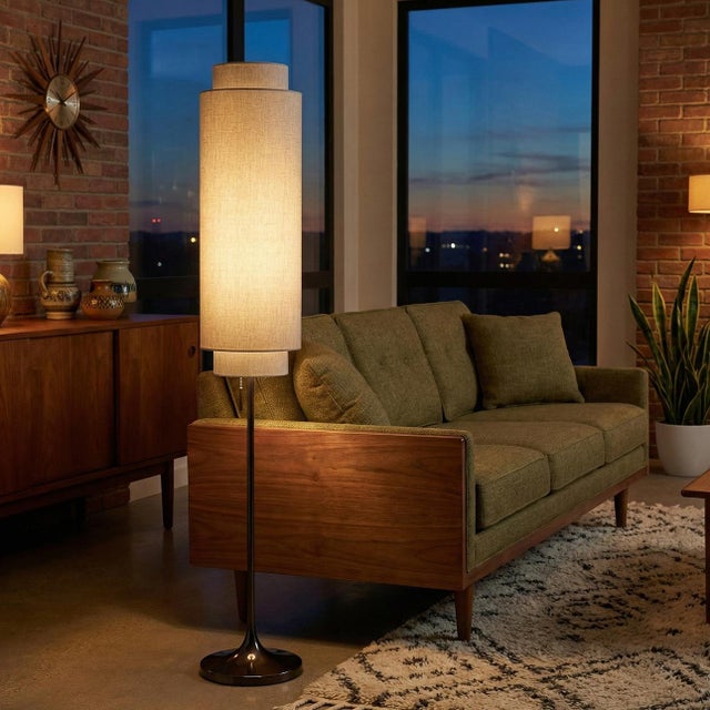 The Lollipop Floor Lamp in Cashmere Gray is a timeless revival of an original 1963 NOVA of California design. With its...