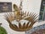 Mid 20th Century Mid 20th Century Spanish Gilt Metal Crown Chandelier with Frosted Glass Diffuser For Sale - Image 5 of 7