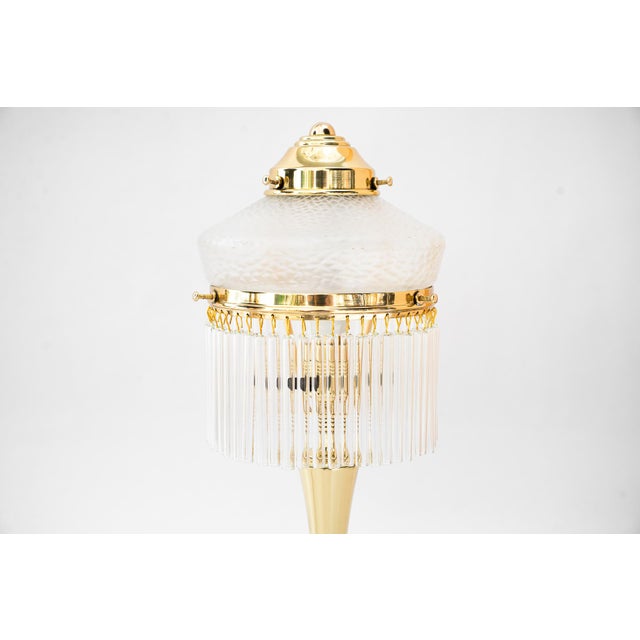 Art Deco Table Lamp with Glass Shade and Sticks from Palme Koenig, Vienna, Austria, 1920s For Sale - Image 3 of 16
