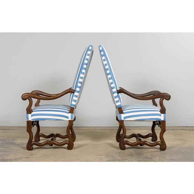 Pair of Late 19th Century French Louis XIII Style Oak Armchairs, Os De Mouton For Sale - Image 12 of 18