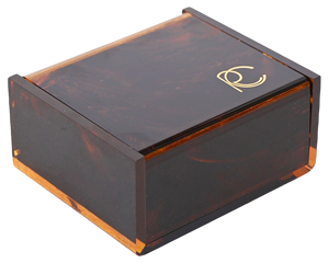 Acrylic Glass Jewelry Box with Tortoise Effect by Roberto Cavalli, Italy, 1970s