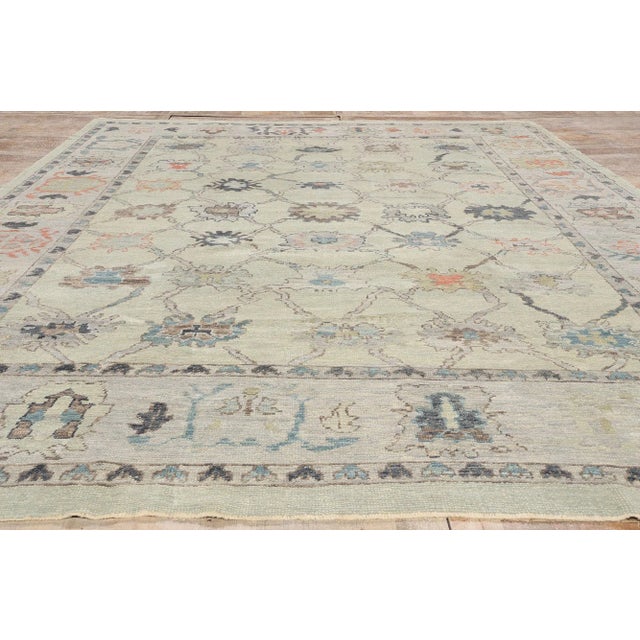 Vintage Modern Turkish Oushak Rug - 10'04 X 14'05 For Sale - Image 9 of 10