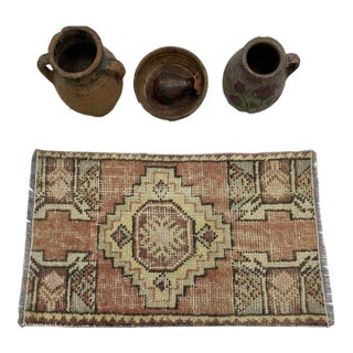 Oushak Antique Floral Carpet For Sale