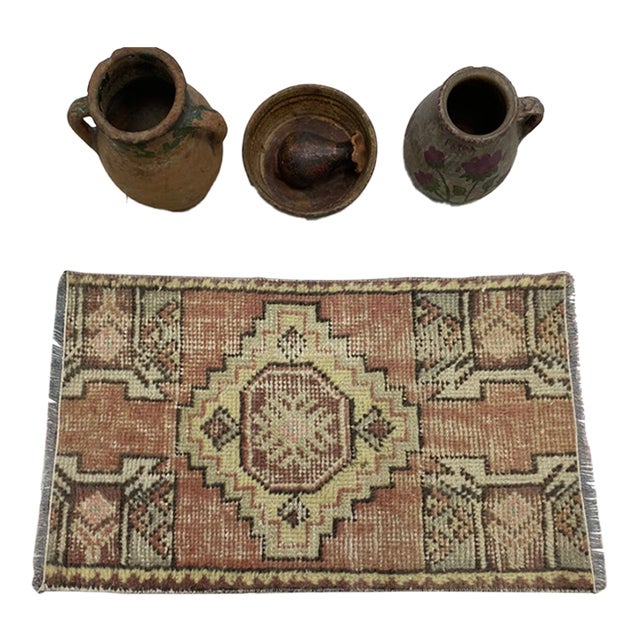 Oushak Antique Floral Carpet For Sale