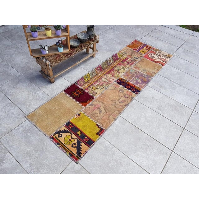 Tan Tan Colour Oushak Mid 20th CenturyRunner For Sale - Image 8 of 10