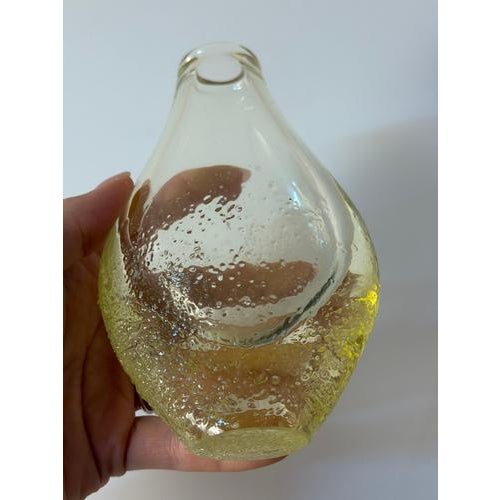Glass Yellow Vase by Miloslav Klinger for Železný Brod Sklo For Sale - Image 7 of 11