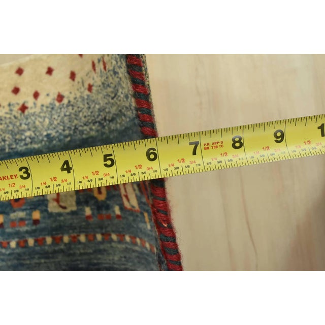 Gabbeh Rug 8’3” X 9’9” Multicolor Wool Hand-Knotted Oriental Carpet For Sale - Image 11 of 12