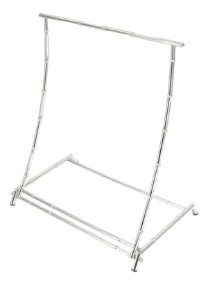 Mid Century Italian Modern Chrome Faux Bamboo Folding Collapsible Towel Rack
