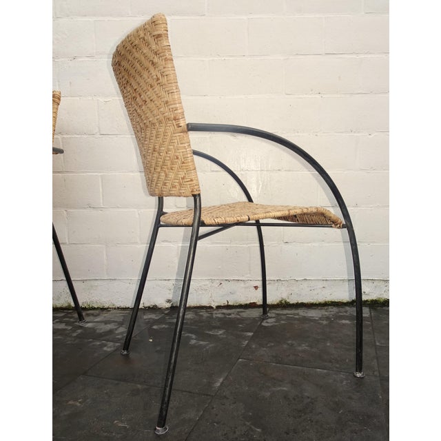 Vintage Italian Stackable Chairs in Rattan and Metal, 1970s, Set of 4 For Sale - Image 13 of 18