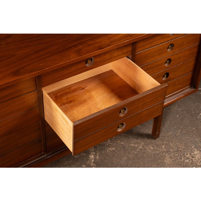 Mid-Century Walnut Dresser by United For Sale - Image 11 of 13