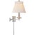 Chapman & Myers for Visual Comfort Signature Dorchester Swing Arm in Polished Nickel with Silk Crown Shade For Sale