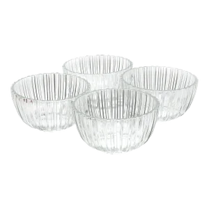 Vintage Italian Faceted Stripes Crystal Bowls - 4 Pieces