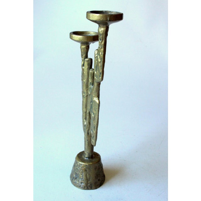 1960s Brutalist Brass Candle Stick Designed by Horst Dalbeck - Tealight Holder For Sale - Image 5 of 8
