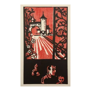1950s German Color Socialist Woodcut