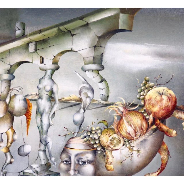 Surrealistic Painting Oil on Canvas, in Good conditions.