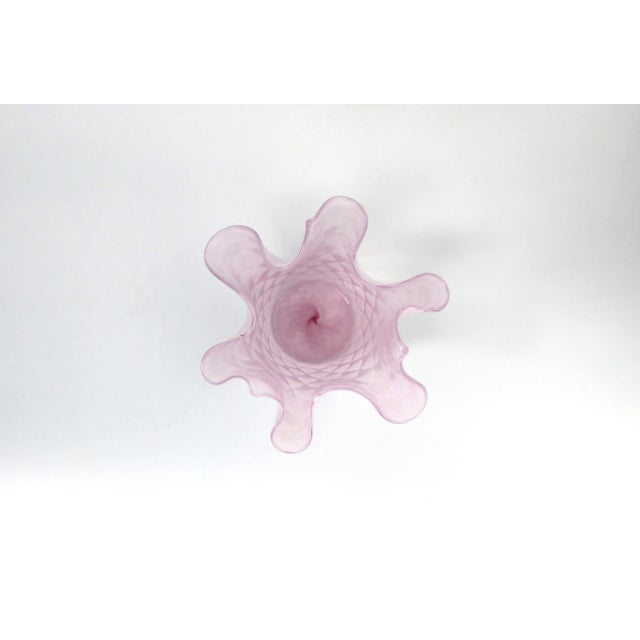 Pink Italian Pink Handkerchief Art Glass Vase For Sale - Image 8 of 12