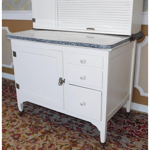 Antique Sellers Restored Painted White Hoosier Kitchen ...