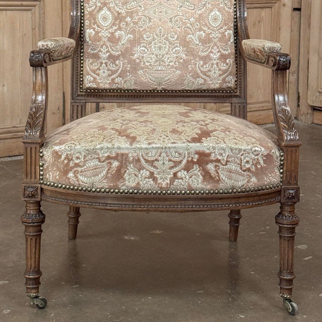 Pair of 19th Century French Louis XVI Carved Walnut Armchairs ~ Fauteuils For Sale - Image 18 of 18