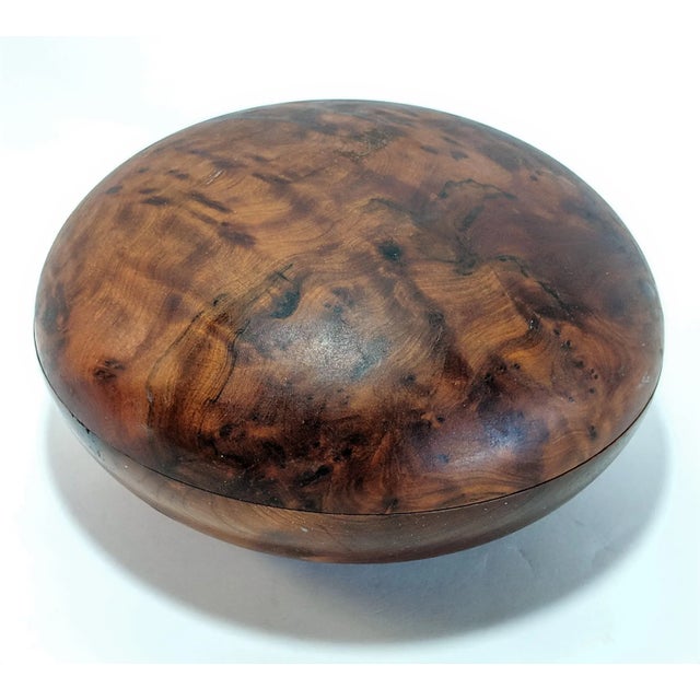 Brown 1970's Studio Made Burlwood Box For Sale - Image 8 of 8