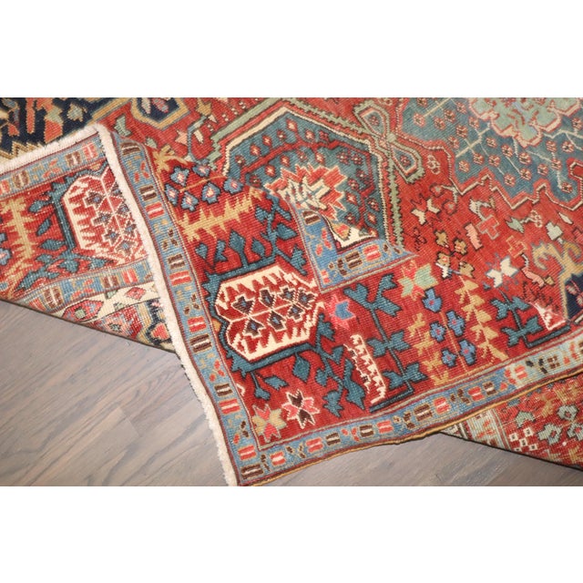 Textile Antique Zabihi Collection Persian Serapi Foyer Size Rug - 4'9" x 6'10" For Sale - Image 7 of 12