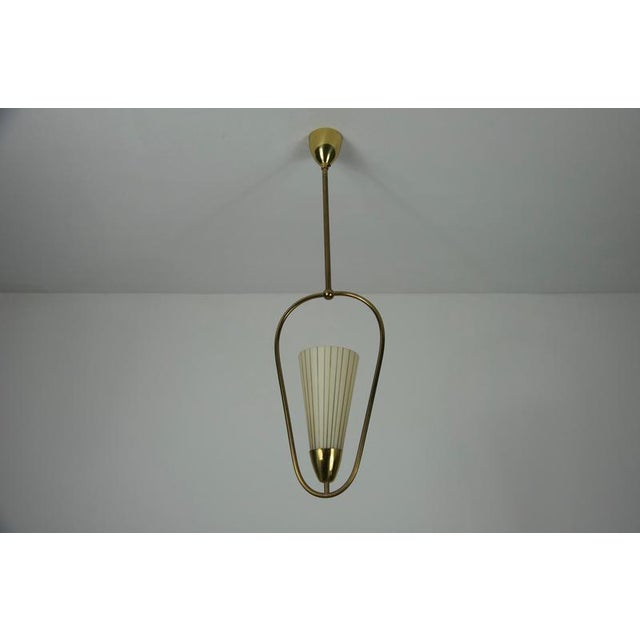Mid-Century Brass and Opal Glass Ceiling Lamp, Germany, 1960s For Sale - Image 4 of 10