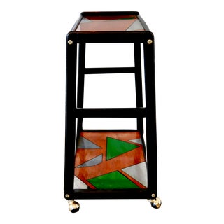 Retro Handpainted Bar Cart For Sale