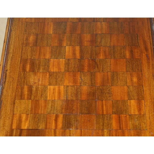 Chippendale Style Claw & Ball Feet Extending Chess Board Table, 1920s For Sale - Image 4 of 18