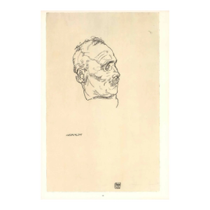 1960s Egon Schiele Lithograph 59 Portrait of Gustav Klimt Reproduction