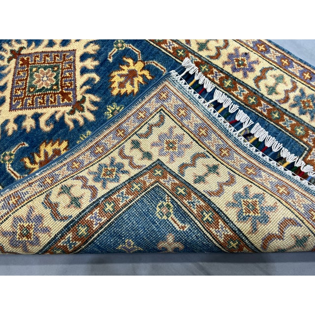 Blue and Beige Kazak-Style Wool Runner Rug, Natural Dyes, 2'8" X 9'9" For Sale - Image 14 of 14