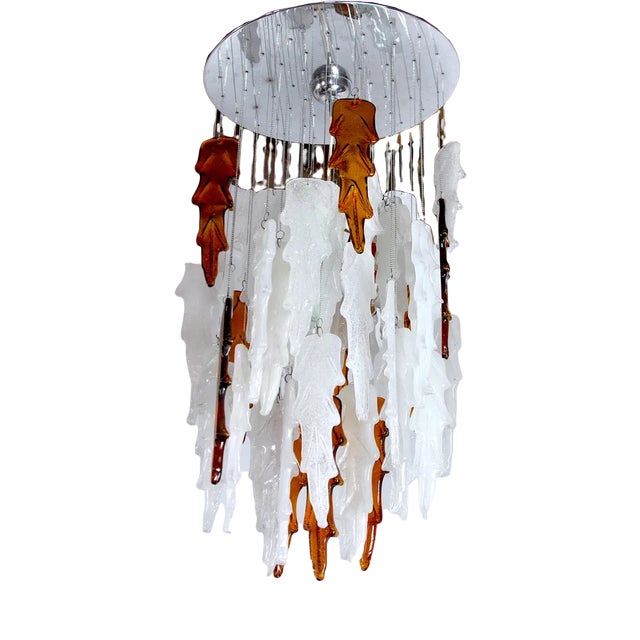 Lustre Bicolor Cascade Light by Albano Poli, 1970 For Sale