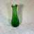 Mid-Century Modern Vintage MCM Handmade Green Swung Dimple Vase Glass Art For Sale - Image 3 of 12