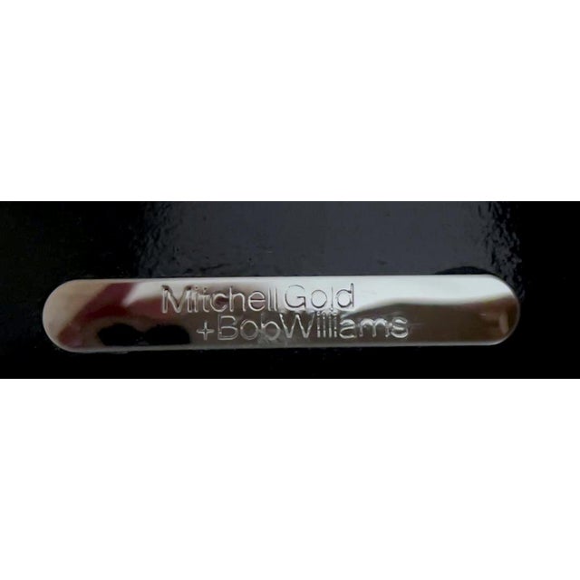 Modern Console Table Mitchell Gold Bob Williams Brass Black Quartz Console Table For Sale - Image 3 of 4