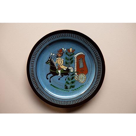 Mid-Century Swiss Folk Art Studio Pottery Wall Plates by Mw Thun - Set of 9 For Sale - Image 14 of 16