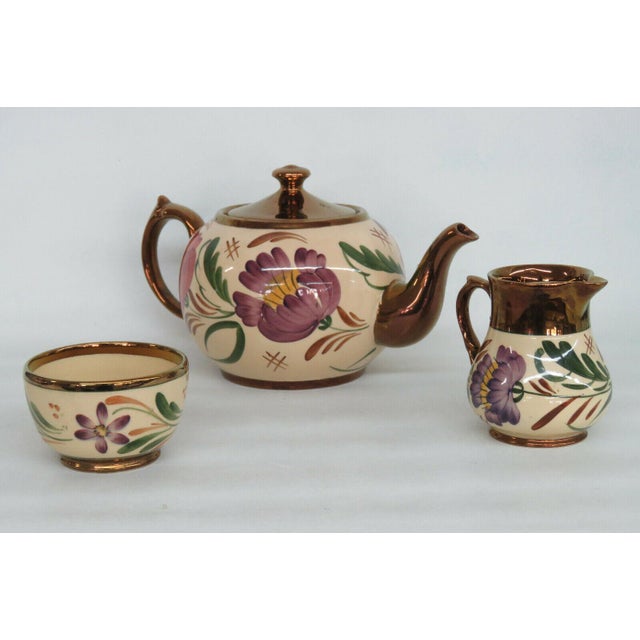 Vintage Wade England Harvest Ware Set of Teapot Creamer and Heath Sugar