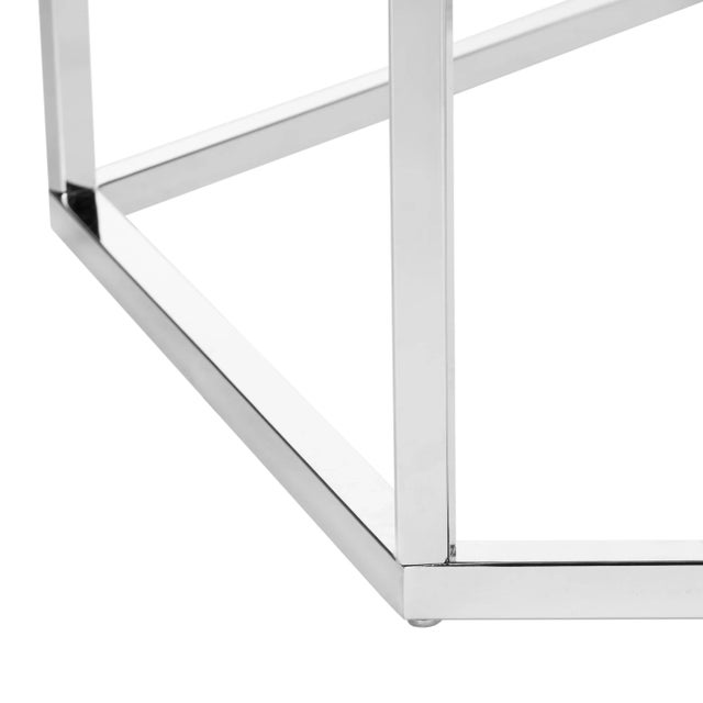 Brianna Glass Coffee Table in Chrome For Sale In Philadelphia - Image 6 of 9