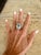 1930s Art Deco Platinum Aquamarine Diamond Halo Ring, 10 Ct, Size 8 For Sale In Miami - Image 6 of 14