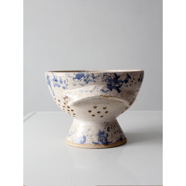 Ceramic Vintage Handmade Studio Pottery Colander For Sale - Image 7 of 15