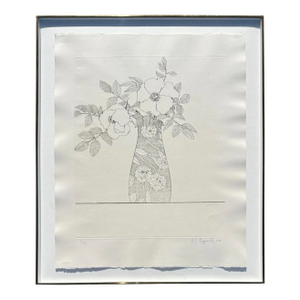 Ed Baynard (American, 1940–2016) Floral, Flowers in a Vase Etching Framed