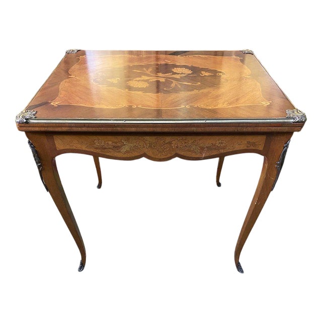 Louis XV Games Table in Marquetry For Sale