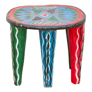 Carved Nupe Dreamscape Painted Table