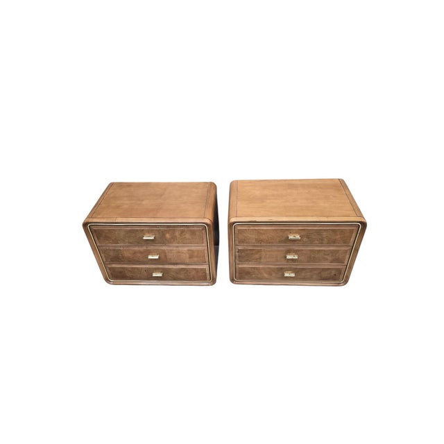 Mid Century Modern Headboard and Nightstands Set by American of Martinsville For Sale - Image 10 of 12