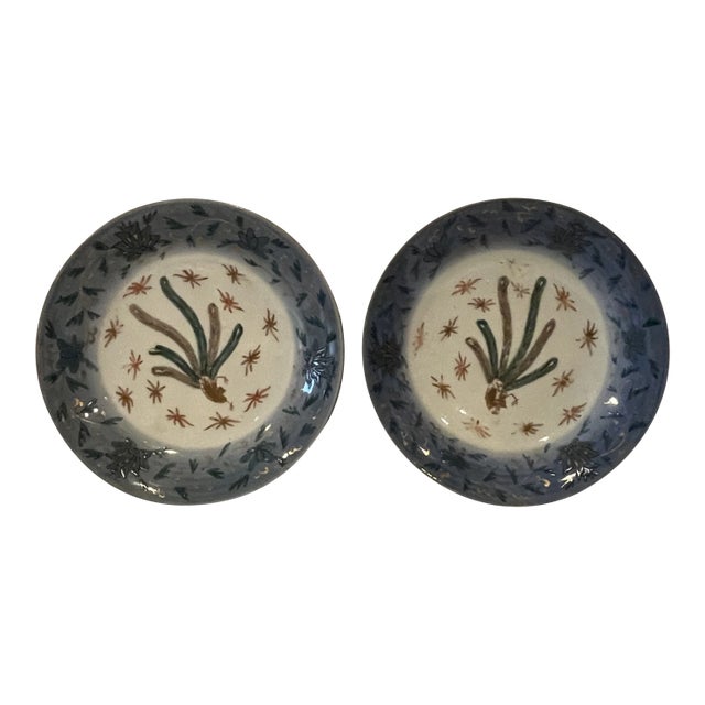Antique Late 19th Century Oriental Bowls With Peacock - a Pair For Sale