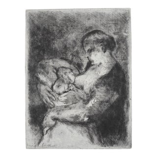 1930s István Szőnyi Nursing Mother & Child Etching For Sale