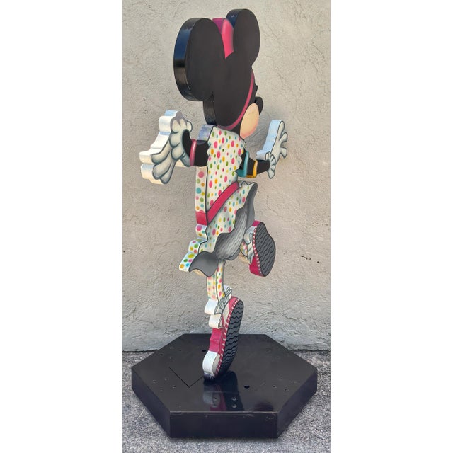 Black Walt Disney Life-Size Sculpture of Dancing Minnie Mouse on Wheeled Base For Sale - Image 8 of 10