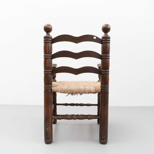 Brown Set of Early 20th Century Popular Rustic Armchairs in Wood and Rattan For Sale - Image 8 of 18