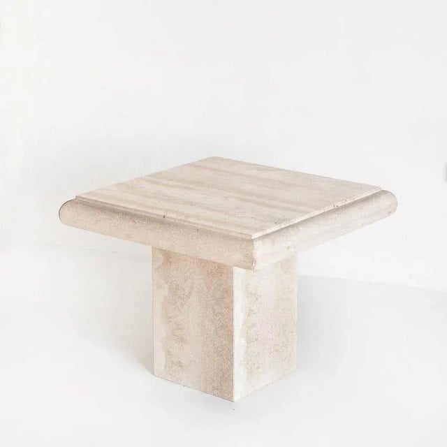 Vintage Side Table in Travertine Marble, 1980s For Sale - Image 11 of 11