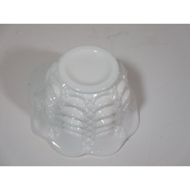 Vintage Milk Glass Draped Bowl For Sale - Image 4 of 5