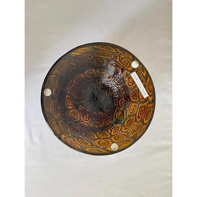 Large Collectible, Hand-Blown Amber-Colored Murano Art Glass Vase With Green and Purple Murrine by Master Glassblower Adriano Dalla Valentina For Sale - Image 13 of 18