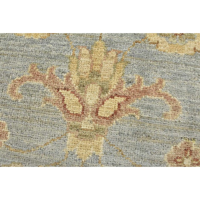 Ziegler Rug 9'1'' X 11'11'' Blue Wool Hand-Knotted Oriental Carpet For Sale - Image 4 of 12